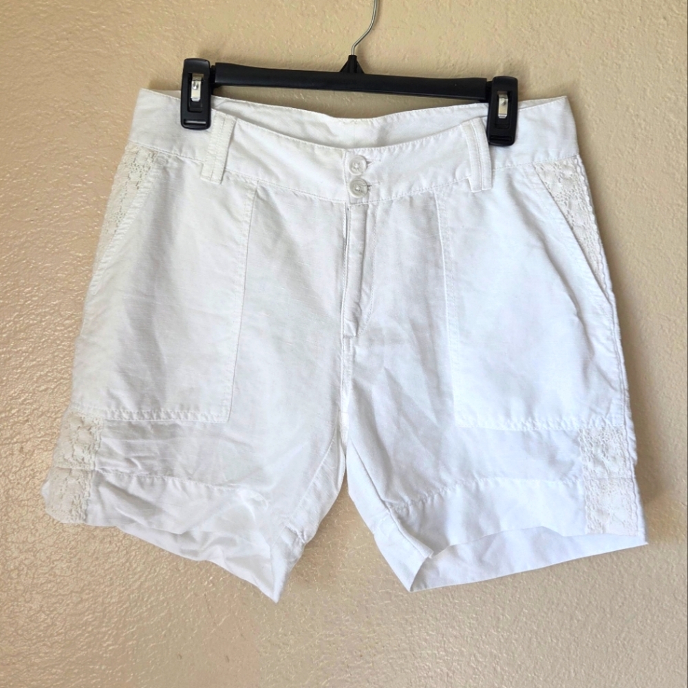 Sundance Linen Blend White Shorts Size 6